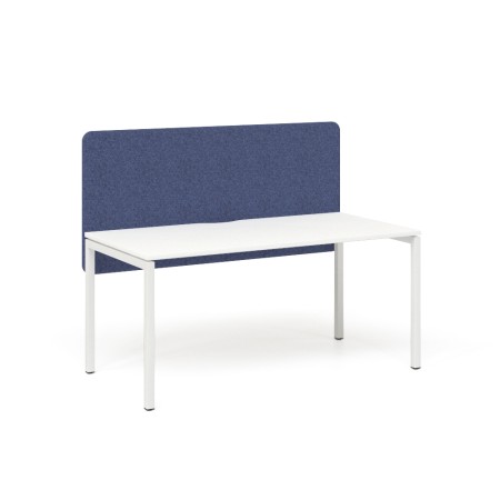 Bureau blanc avec cloison acoustique bleu DESK 760