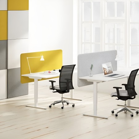 Bureau multipostes colorés avec écrans de protection sonore - travail au calme DESK 760