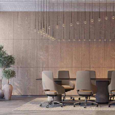 Chaise de conférence Sandie tissu rose, dossier moyen avec roulettes 2