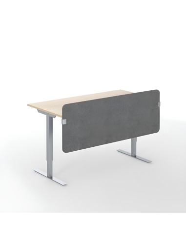 Écran acoustique gris pour bureau réglable en hauteur – montage latéral ajusté