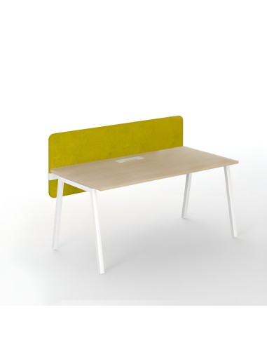 Séparateur acoustique jaune pour bureau droit – isolation sonore et design épuré