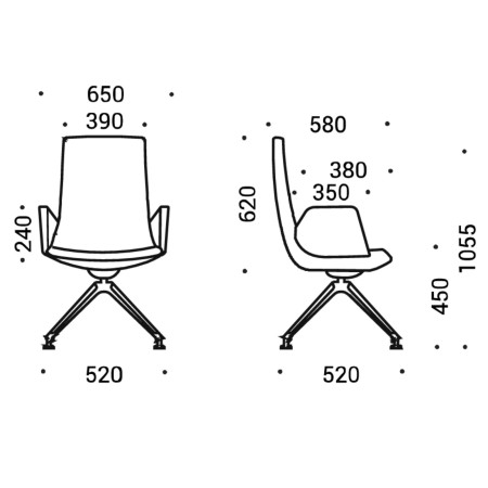 Dimensions du modèle North Cape avec accoudoirs tissu – North Cape