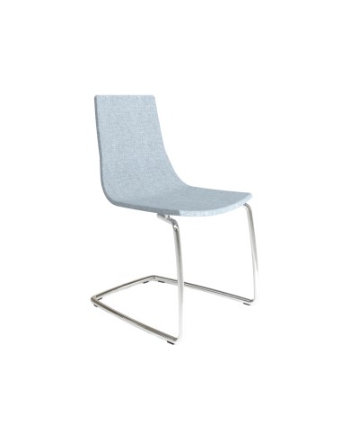 Dimensions chaise North Cape porte-à-faux – coque tissu bleu clair pour espaces de conférence