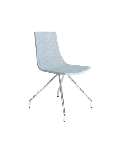 Chaise North Cape piètement 4 pieds fixe – revêtement tissu bleu clair