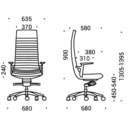 Chaise de direction en cuir NORTH CAPE avec accoudoirs plastique 2