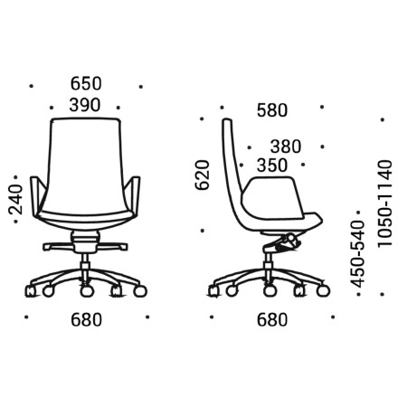Dimensions produit North Cape : hauteur d’assise réglable