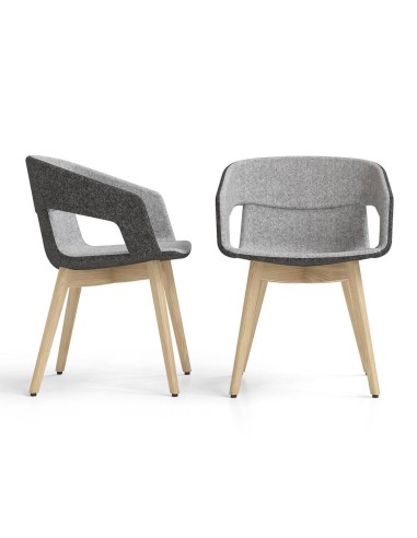 Chaise visiteur TWIST&SIT bicolore – contraste élégant entre coque gris clair et structure noire pour une esthétique professionn