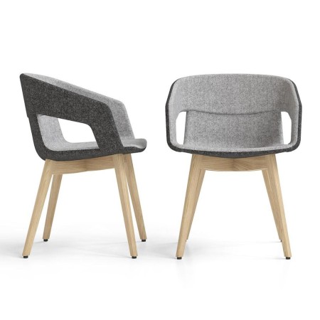 Chaise visiteur TWIST&SIT bicolore – contraste élégant entre coque gris clair et structure noire pour une esthétique professionn