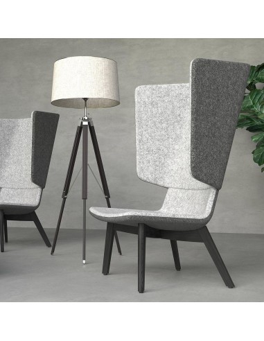 Espace d’accueil avec fauteuils TWIST&SIT et lampe moderne