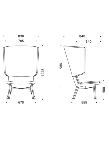 Dimensions fauteuil TWIST&SIT dossier haut