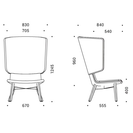 Dimensions fauteuil TWIST&SIT dossier haut
