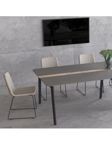 Salle de réunion moderne avec chaises TWIST&SIT en tissu beige