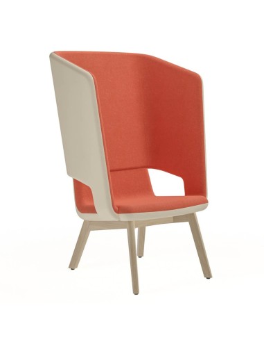 Fauteuil lounge dossier haut tissu pieds bois frêne – TWIST&SIT Soft