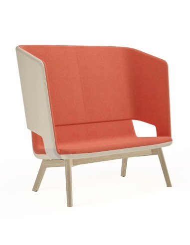 Canapé dossier haut bicolore orange et beige – TWIST&SIT Soft bois clair