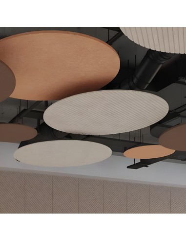 Plafond décoratif avec panneaux acoustiques en feutre PET à motifs linéaires