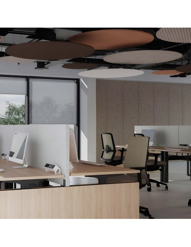 Panneaux acoustiques ronds blancs en feutre PET pour plafond suspendu