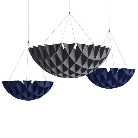 Vue de trois nuages acoustiques en différentes tailles Acoustic Artwork