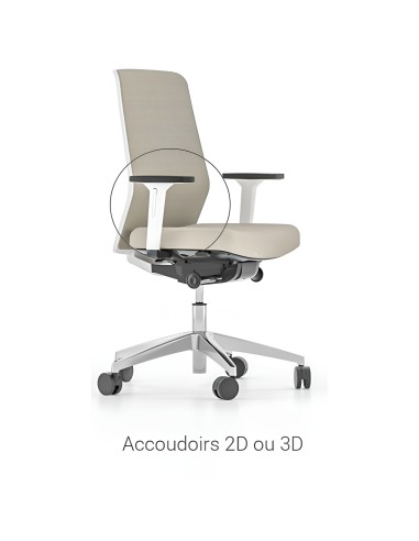 Chaise avec accoudoirs 2D ou 3D réglables