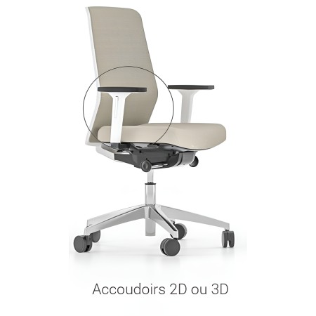Chaise avec accoudoirs 2D ou 3D réglables
