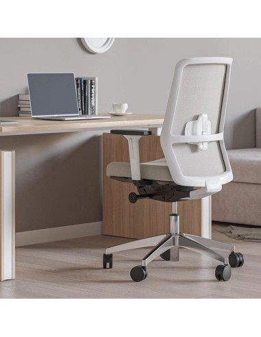 chaise maille respirante pour bureau confortable blanche ergonomique SURF