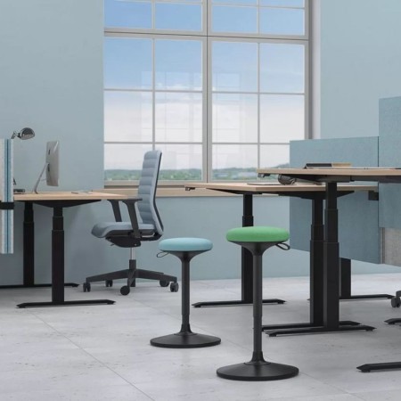 Tabourets WOBBY en gris et bleu 2