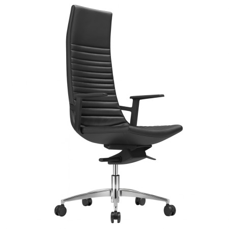 Chaise de direction en cuir NORTH CAPE avec accoudoirs plastique