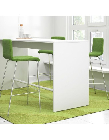 Tabourets de bar Moon verts dans un espace cafétéria avec sol en moquette verte