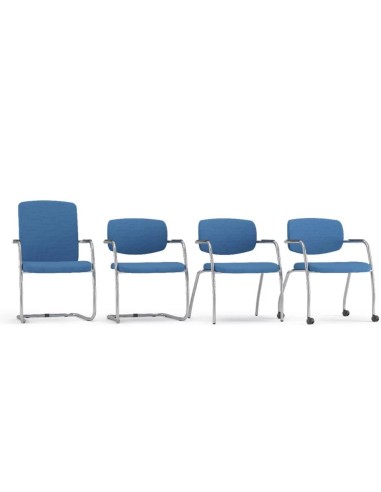 Chaise visiteur GAMA dossier tissu avec différents piétements
