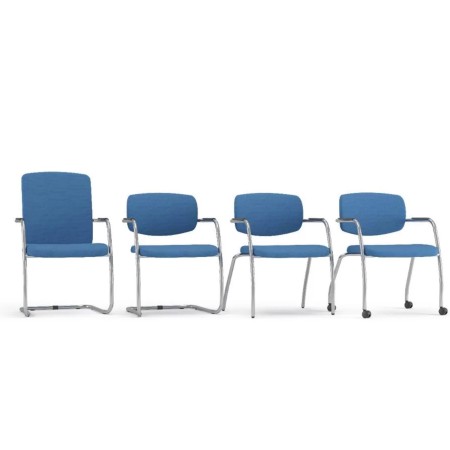 Chaise visiteur GAMA dossier tissu avec différents piétements