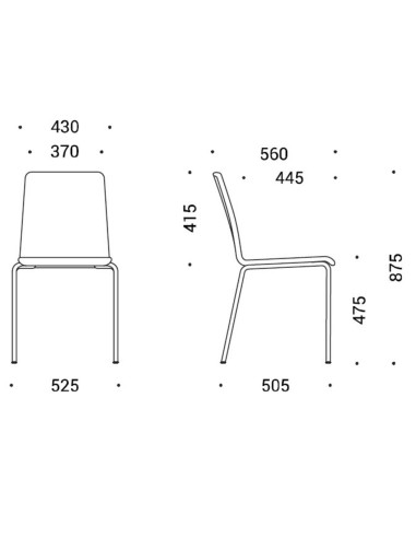 Dimensions du modèle Moon avec piètement traîneau – Moon