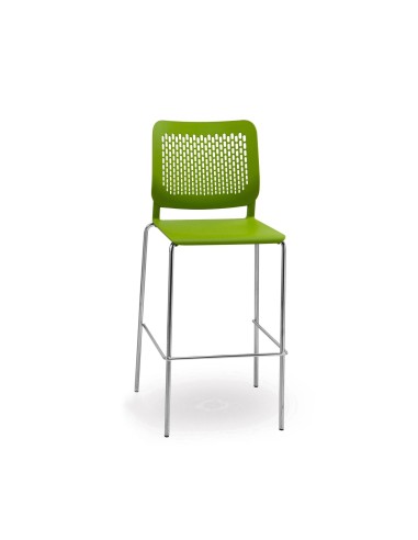Chaise haute pour bar en vert plastique confortable WAIT