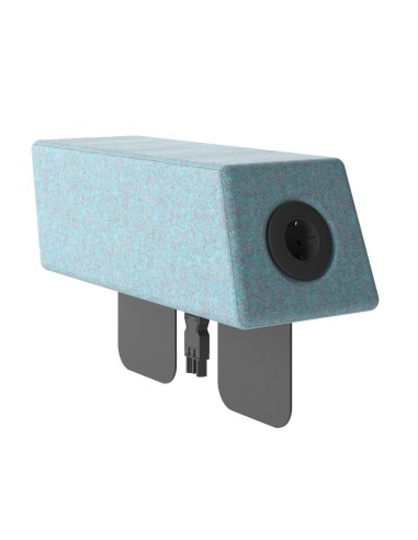 Accoudoir avec base métallique et prise électrique intégrée