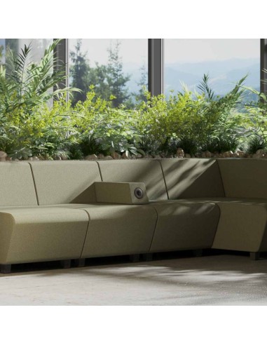 Canapé design en tissu pour salle d'attente modulaire personnalisable SOFT ROCK