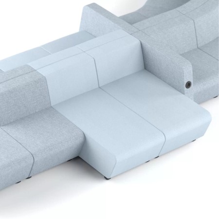 Canapé Lounge pour salle d'attente et accueil avec accoudoirs bleu clair