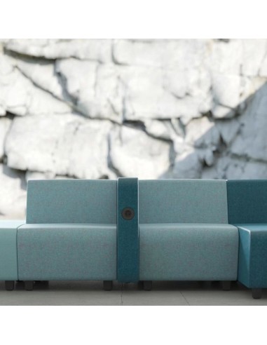 Canapés bleus avec paroi latérale et prise électrique intégrée SOFT ROCK