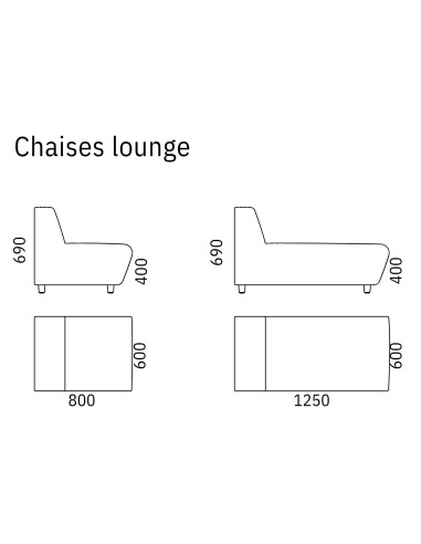 Dimensions de la chaise lounge SOFT ROCK