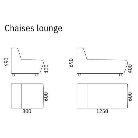 Dimensions de la chaise lounge SOFT ROCK