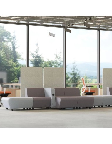 Système modulaire canapé d'accueil pour espaces professionnels tons chauds