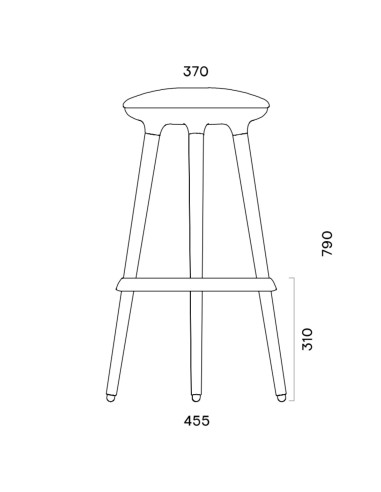 Dimensions tabourets Cannie autour d’un comptoir dans un espace de coworking moderne – Cannie