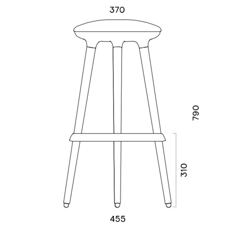 Dimensions tabourets Cannie autour d’un comptoir dans un espace de coworking moderne – Cannie