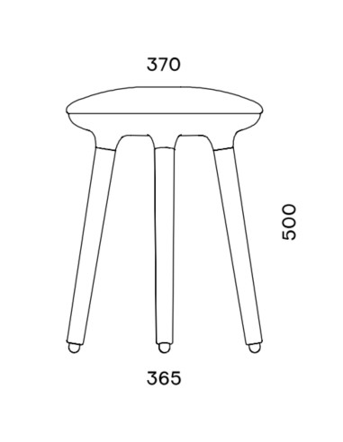 Dimensions du tabouret bas Cannie 4 pieds – Cannie