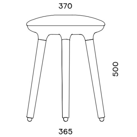Dimensions du tabouret bas Cannie 4 pieds – Cannie