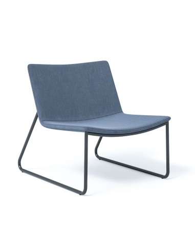 Chaise lounge Vegas en tissu bleu, vue trois quarts – Vegas