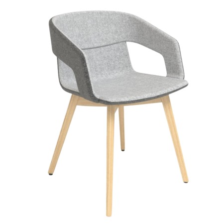 Chaise visiteur TWIST&SIT en finition bicolore avec pieds bois – parfaite pour une zone d'attente ou un espace lounge chaleureux