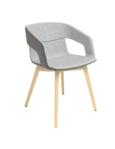 Chaise visiteur TWIST&SIT en finition bicolore avec pieds bois – parfaite pour une zone d'attente ou un espace lounge chaleureux