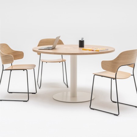 Table de réunion ronde pour 4 personnes