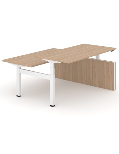 Poste de travail Motion Bench avec piètement blanc et plateau bois – Motion Bench