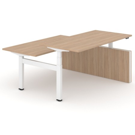 Poste de travail Motion Bench avec piètement blanc et plateau bois – Motion Bench