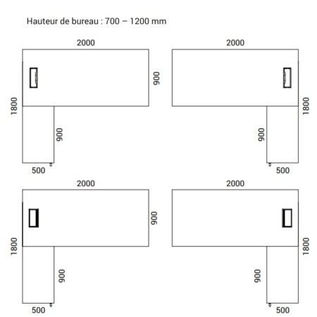 Dimensions Motion Executive avec caisson