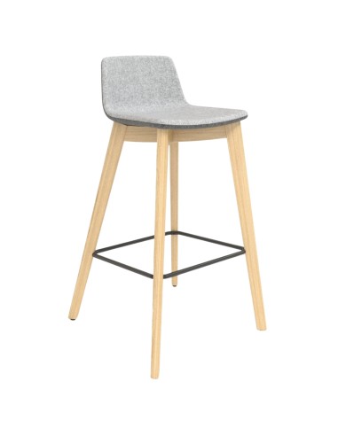 Tabouret de bar TWIST&SIT en tissu et piètement bois